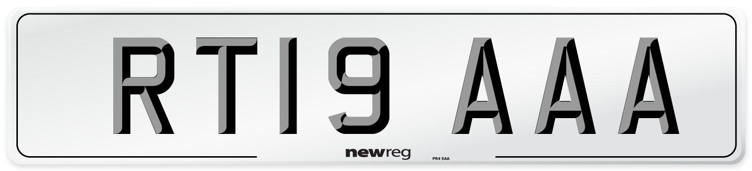 RT19 AAA Number Plate from New Reg